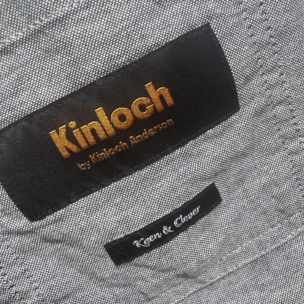 Kinloch Anderson Tweed Jacket 36R‎ Blazer Gray 2 Button Refined Luxury Designer